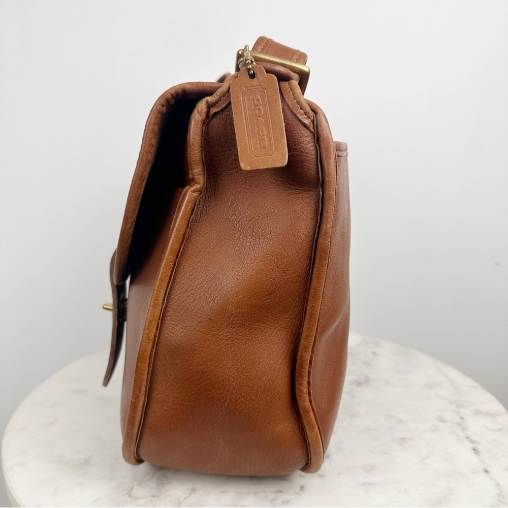 Vintage Coach British Tan Leather Carrier Brief Top Handle Bag 9800 - Picture 8 of 15